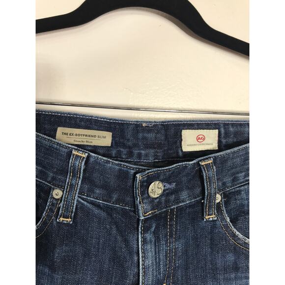 AG Adriano Goldschmied Ex-Boyfriend Slouchy Slim Fit Medium Blue Distressed 28 - Picture 4 of 11